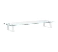 (white, 60 x 20 x 8 cm) vidaXL Monitor Stand Riser Computer Display Stand Tempered Glass and Metal