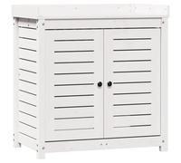 vidaXL White Potting Bench/Table with Shelves in Solid Pine Wood for Garden/Patio/Terrace, 82.5x50x86.5 cm, Storage Cabinet, Ventilated