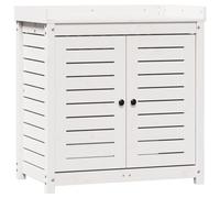 vidaXL White Potting Bench/Table with Shelves in Solid Pine Wood for Garden/Patio/Terrace, 82.5x50x86.5 cm, Storage Cabinet, Ventilated