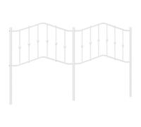 vidaXL White Powder-Coated Steel Headboard for Bed, Sturdy and Durable Bedroom Furniture with Classic Design, Suitable for 180cm Mattress Width