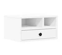 vidaXL White Printer Stand 40x32x22.5 cm - Engineered Wood Multifunctional Office Organiser with Storage, Compact Side Table