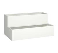 vidaXL White Rectangular Garden Planter Box - Large 100x60x45 cm Plastic Pot for Balcony/Patio - Durable UV/Water Resistant
