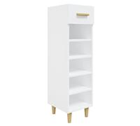 vidaXL White Shoe Cabinet - Modern Scandinavian Style, Compact Storage Solution with Shelves and Drawer, Made from Quality Engineered Wood