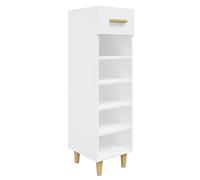 vidaXL White Shoe Cabinet - Modern Scandinavian Style, Compact Storage Solution with Shelves and Drawer, Made from Quality Engineered Wood