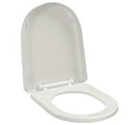 vidaXL Soft-Close Toilet Seat Square White Bathroom Furniture Accessories Lid