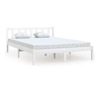 Vidaxl Bed Frame Without Mattress White Solid Wood Double Bed Frames