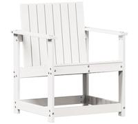 vidaXL White Solid Pine Wood Garden Chair - 62x55x77 cm - Comfortable Slatted Outdoor/Indoor Seating for Patio/Terrace