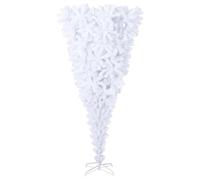 Vidaxl Upside-down Artificial Christmas Tree With Stand White 180 Cm, White