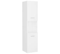 vidaXL White Wall Cabinet 30x30x130 cm - 5 Compartments, 2 Doors, Chipboard | 804997