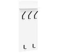 vidaXL White Wall Mounted Coat Rack 90 x 40 x 10 cm in Modern Composite Wood, Super Practical, It Has Hooks for Hanging and Storage Shelves. Rectangle with Matte Finish, Perfect for