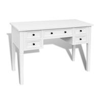 VidaXL 5-Drawer Writing Desk - White | Home Workstation