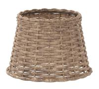 'vidaXL Wicker Lamp Shade Brown - Ø25x17cm - Rustic Rattan Ceiling/Table Light Shade with Iron Holder, Suitable for E27 Bulbs