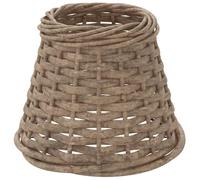 vidaXL Wicker Lamp Shade - Natural Handcrafted Ceiling/Table Light Shade with Robust Iron Bulb Holder - Brown - Ø15 x 12 cm