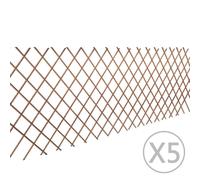 vidaXL 5x Willow Trellis Fence 90x180cm Extendable Barrier Panel Palisade