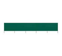 'vidaXL Wind Screen - 5-panel Non-woven Fabric Windscreen - Green - 600x120 cm - with Wooden Poles for Stability