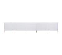 vidaXL 5 Panel Beach Screen Windproof Camping Garden Folding Outdoor Fabric 600 x 120 cm White Sand