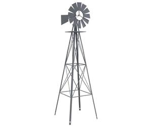 vidaXL Windmill Grey 84 x 68 x 245 cm Iron, Garden and Terrace, Rectangular Iron