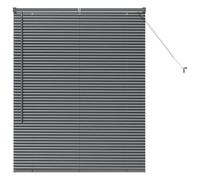 vidaXL Window Blind with Curtains Manual Dark grey Aluminium, Living Room, Modern Window Blinds, Adjustable, Durable Privacy, Vertical Slat for Home Decor