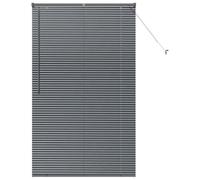 vidaXL Window Blind with Curtains Manual Dark grey Aluminium, Modern Rectangular Venetian Blinds, Durable Kitchen, Adjustable Indoor, Privacy, Light Control, Matte Finish
