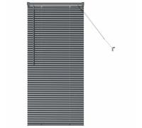 vidaXL Window Blind with Curtains Manual Dark grey Aluminium, Modern Rectangular Venetian Blinds, Durable Kitchen, Adjustable Indoor, Privacy, Light Control, Matte Finish
