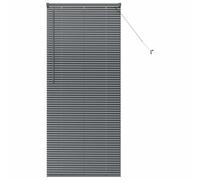vidaXL Window Blind with Curtains Manual Dark grey Aluminium, Modern Rectangular Venetian Blinds, Durable Kitchen, Adjustable Indoor, Privacy, Light Control, Matte Finish