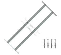 vidaXL Adjustable Window Security Grille 500-650mm, Galvanised Steel, 2 Crossbars, Easy Install