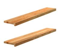 vidaXL Window Sills 2 pcs Light Brown 120x20x2 cm Solid Wood Oak