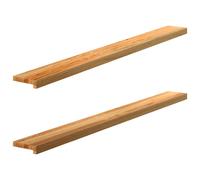 vidaXL Window Sills 2 pcs Light Brown 160x15x2 cm Solid Wood Oak