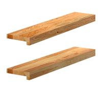 vidaXL Window Sills 2 pcs Light Brown 70x15x2 cm Solid Wood Oak