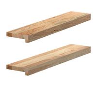 vidaXL Window Sills 2 pcs Untreated 70x15x2 cm Solid Wood Oak