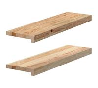 vidaxl Solid Oak Window Sills - 2 Pieces 70x20x2 cm untreated Wooden ledges - Durable Interior Display Accents