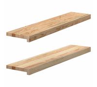 vidaXL Oak Window Sills/Window Ledges - Untreated Solid Wood - Natural Grain Pattern - Durable Home Display Solution - 90x20x2 cm, Brown