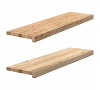 vidaXL Oak Wooden Window Sills Untreated 2-Pack 90x30x2 cm Rectangular Display Ledges for Living Room, Bedroom