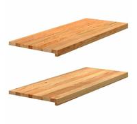 vidaXL Window Sills 2pcs - Light Brown Solid Oak Wooden Ledges - 100x40x2 cm - Natural Window Board for Stylish Display
