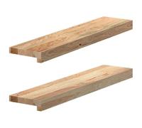 vidaxl Window Sills/ledges - 2 pcs untreated Solid Oak Wood, Customizable 70x15x2 cm for Versatile Indoor Decor and Display