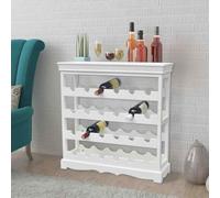 vidaXL Wine Cabinet Abreu White Bottle Rack Drink Holder Stand Shelf Storage