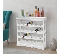 vidaXL Wine Cabinet Abreu White Bottle Rack Drink Holder Stand Shelf Storage