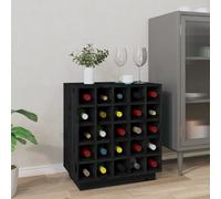 vidaXL Wine Cabinet Black 55.5x34x61 cm Solid Wood Pine