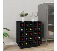 Vidaxl Wine Cabinet Black 55.5X34X61 Cm Solid Wood Pine