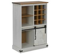 vidaXL Wine Cabinet HALDEN with Wine Racks and Sliding Door White Pine