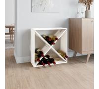 vidaXL Wine Cabinet White 62x25x62 cm Solid Wood Pine, White