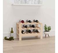 vidaXL Wine Rack 61.5x30x42 cm Solid Wood Pine