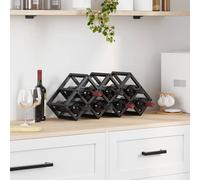 vidaXL Wine Rack Black 63 x 16.5 x 25 cm Powder-Coated Steel