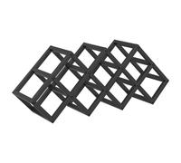 Wine Rack Black Oak Powder-Coated Steel 63 x 16.5 x 25 cm Compact Indoor Minimal