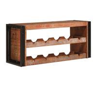 vidaXL 10 Bottle Brown Solid Reclaimed Wood Wall Mounted Wine Rack