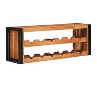 vidaXL 12 Bottle Brown Solid Acacia Wood Wall Mounted Wine Rack