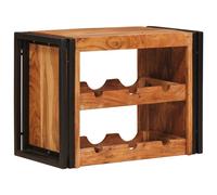 vidaXL 6 Bottle Brown Solid Acacia Wood Wall Mounted Wine Rack