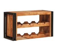 vidaXL Wine Rack Brown 80 x 45 x 33 cm Solid Acacia Wood, Industrial Kitchen Organizer, Rectangular Hardwood Storage, Wine Enthusiast Accents, Wall Decor for Dining Spaces, Home Barware
