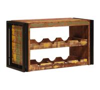vidaXL 8 Bottle Brown Solid Reclaimed Wood Wall Mounted Wine Rack