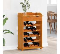 Wine Rack Natural Solid Pine Wood 58x28x90cm Rustic Indoor Bottle Holder Sturdy